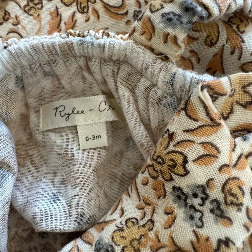 Rylee + Cru Kinsley Floral Cotton Romper - Size 0-3 months - Picture 3 of 5